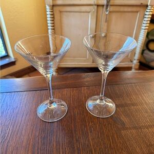 Clear Glass Martini Glasses - Set of 2